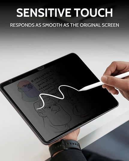 Peslv 360° Privacy Screen for iPad 10th 2022 10.9" & iPad 11th A16 2025 11", Anti Glare Blue Light Spy Filter Private Cover, High Sensitive Bubble-Free Easy Install Black Security Protector