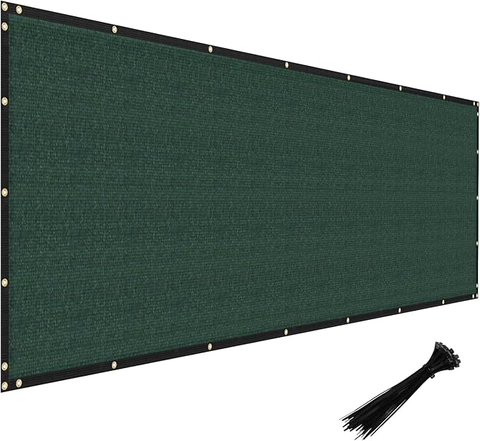 Windscreen4less Privacy Fence Screen Heavy Duty Windscreen Fencing Mesh Fabric Shade Net Cover with Brass Grommtes for Outdoor Wall Garden Yard Pool Deck, 6'x276' Green