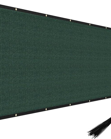 Windscreen4less Privacy Fence Screen Heavy Duty Windscreen Fencing Mesh Fabric Shade Net Cover with Brass Grommtes for Outdoor Wall Garden Yard Pool Deck, 6'x225' Green