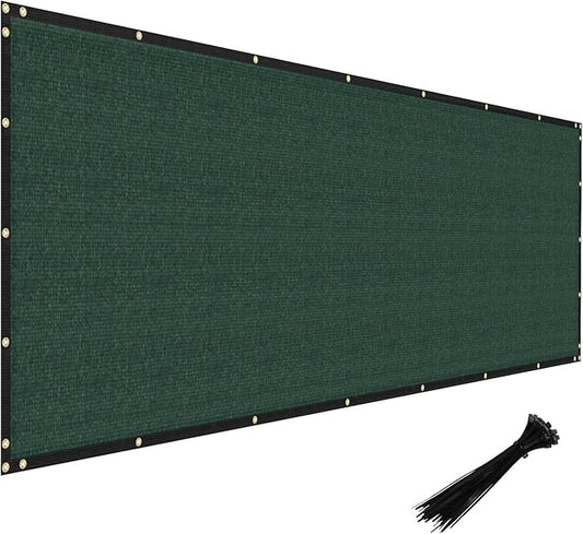 Windscreen4less Privacy Fence Screen Heavy Duty Windscreen Fencing Mesh Fabric Shade Net Cover with Brass Grommtes for Outdoor Wall Garden Yard Pool Deck, 6'x165' Green
