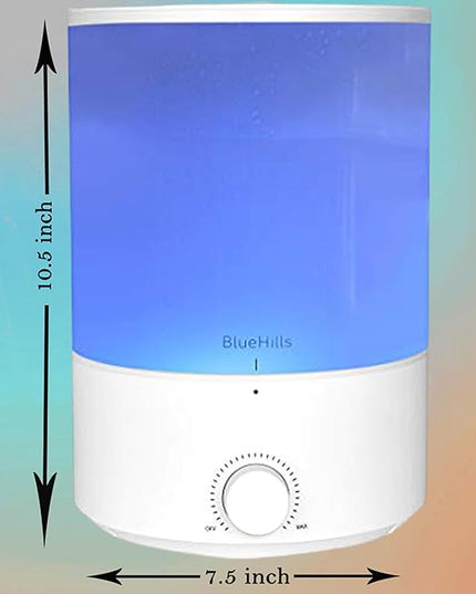 BlueHills Premium 4000 ml XL Essential Oil Diffuser 4L 4 Liter 70 Hour Run Humidifier Aromatherapy 1 Gallon Big Capacity High Mist Output for Large Room Home Mood Lights Long Run Diffuser White E401