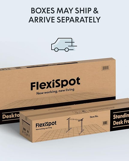FLEXISPOT EN1 One-Piece Standing Desk with 1-Inch Thick Seamless Desktop, 55"x28" Electric Height Adjustable Desk for Home Office, Multi-Monitor Setups & Easy Assembly, White
