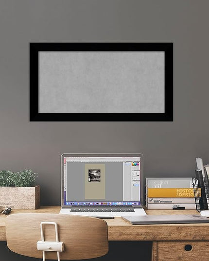 Amanti Art Black Framed Magnetic Board 15x27 Small Vision Board for use with Magnets, 100% Metal Sheet to Display Items as Office Decor or for Home Organization in mudroom, Kitchen or Kids Room