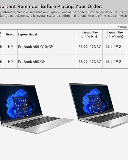 Smatree 15.6 inch Laptop Sleeve for HP ProBook 450 G9 Notebook PC, for HP ProBook 455 G10/G9 Notebook PC, Laptop Case with Accessory Pocket, YKK Zipper, Patented Shockproof Design (E614)
