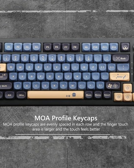 134 Keys MOA PBT Keycaps Set for Cherry Gateron MX Switches Mechanical Keyboard Key Cap (Sword Blue)