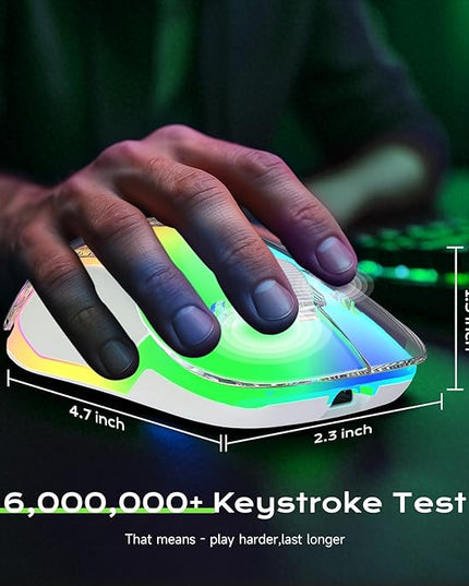 memzuoix 2.4G LED Wireless Mouse, Rechargeable Ergonomic Mouse with Detachable Cover, 1400 DPI Portable Optical Computer Mouse with USB Receiver for Laptop, PC, Desktop and MacBook, 5 Buttons-Green