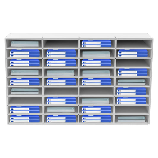Dorfury 36 Slot Mail Sorter Organizer, Wood Literature Organizer Student Mailbox for Classroom, Desktop File Paper Storage Rack for Office Home School - 39.4" L×11.8”W×24“H (White, 36-Compartment)