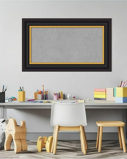 Amanti Art Black Framed Magnetic Board 18x30 Small Vision Board for use with Magnets, 100% Metal Sheet to Display Items as Office Decor or for Home Organization in mudroom, Kitchen or Kids Room