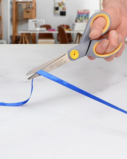 Westcott 8” Titanium Bonded Scissors with Adjustable Glide and Soft Handle, 2-Pack- Durable Multipurpose Scissors for Office, Home, and School Use, Sharp Precision Blades for Everyday Cutting