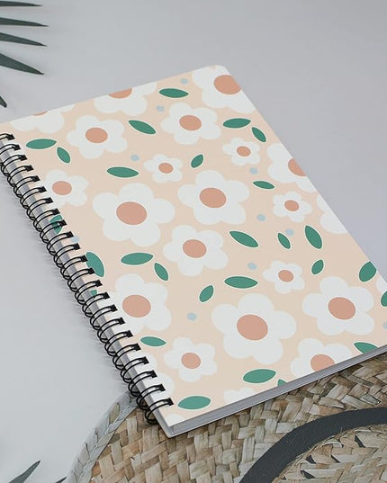 Yansanido Spiral Notebook, 4 Pcs A5 Cherry Design Hardcover 8mm Ruled 4 Color 80 Sheets -160 Pages Journals for Study and Notes (Cherry)