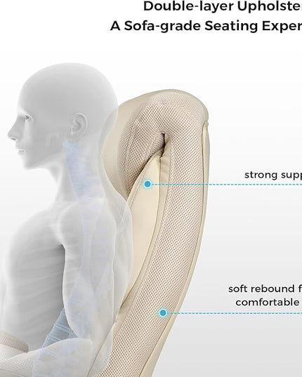 EUREKA ERGONOMIC Galene Executive Office Chair Flip Up Arm Rest, Ergonomic Desk Chair Faux Leather Computer Chair, High Back Office Chair with Headrest, Home Office Desk Chairs with Wheels, Beige