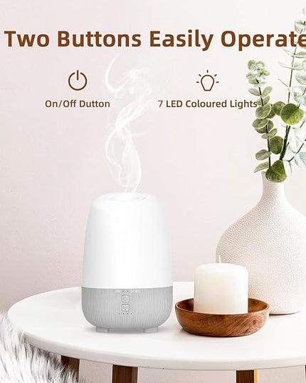SEEDSEEL 150ML Rechargeable Battery Operated Essential Oil Diffuser, Portable Cordless Aromatherapy Diffuser,7-Hour Runtime with 7 LED Color Changing Lights for Home, Office, Bathroom, Travel