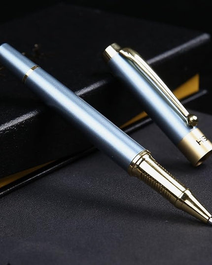 HSK Ballpoint Pens Luxury gift Pen Black Refill Line width 0.5mm,Best Ball Pen Gift Set for Men & Women Professional Executive,Office,Nice Pens Classy Gift Box (Blue)