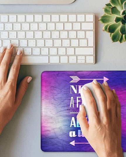 Inspirational and Encouraging Quote Mouse Pad Square Mouse Pads with Stitched Edge, Computer Mousepad with Non-Slip Rubber Base for Computer Laptop Office Desk Accessories 9.5x8 Inches