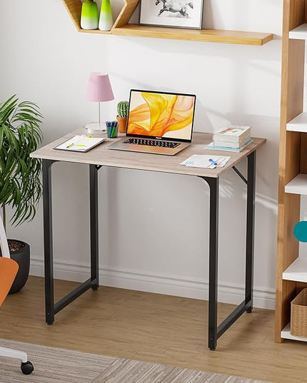 PayLessHere | 32 Inch Computer Desk | Nature | Office Desk with Metal Frame, Adjustable Feet | Water-Resistant, Scratchproof Surface | Sturdy Writing Table for Home Office or Study | Pack of 1