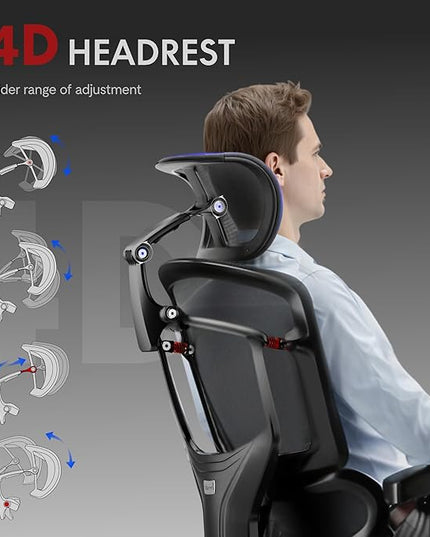 FLEXISPOT ErgoX-PRO Ergonomic Office Chair with Footrest Black – Cloudtech Cushion, 5D Lumbar, 7D Armrests, 4D Headrest, 551LBS Capacity – Office, Gaming, Home