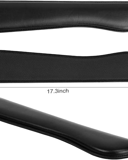 RICHEN Ergonomic PU Leather Keyboard Wrist Rest and Mouse Pad with Wrist Support, Memory Foam Set for Computer/Laptop,Gaming and Office, Comfortable for Easy Typing & Pain Relief (PU Black)