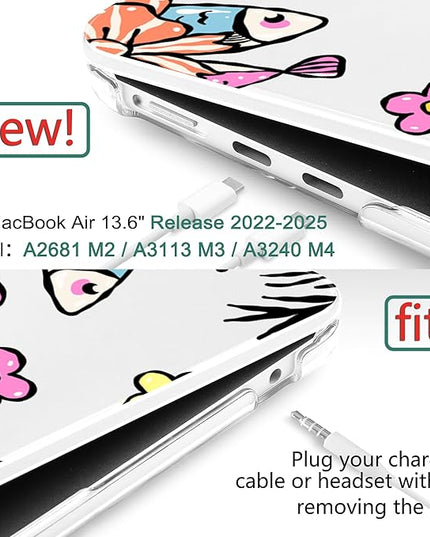 DONGKE for M4 MacBook Air 13.6 Inch Case 2025 2024 2023 2022 Model A3240 A3113 A2681 M3 M2 Chip, Plastic Hard Shell Case Cover with Touch ID for MacBook Air 13 Inch M4 - Sardine
