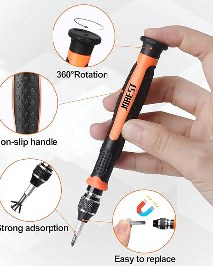JOREST 24Pcs Small Precision Screwdriver Set with Torx T5 T6 T8 T9, Y00, Star P5, Mini Repair Tool Kit for Macbook, Computer, Laptop, iPhone, PS4 PS5, Xbox, Switch, Eyeglasses, Watch, Ring Doorbell