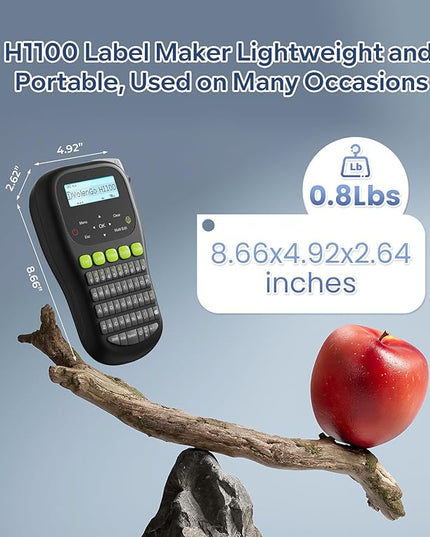Label Maker Waterproof-Labels, Wire Cable Label Maker, Labeler Machine with Tapes Laminated, H1100 Handheld Labeling Maker with Backlit-LCD & One-Touch Key, Home Industrial Office Organization