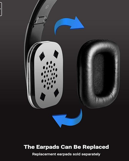 August EP650 Bluetooth Wireless Over-Ear Headphones with aptX Low Latency, NFC, Multipoint Pairing, Wired Option, Built-in Microphone - Silver