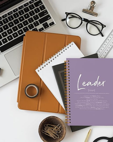 OXW Purple Meeting Notebooks for Work, Leadership Gifts Office Work Notebook Journal for Writing Note Taking, Thank You Gifts for Women Men Leader Boss Mentor Manager Principal, 5.5"x8.3"