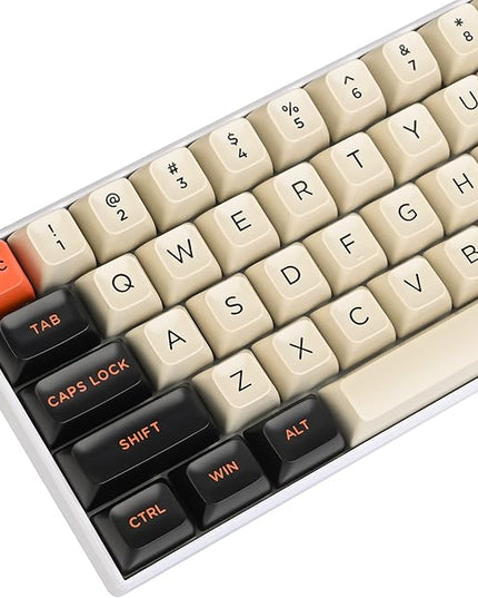 Guffercty kred 150 Keys ASA Keycap PBT Double-Shot Custom Keycaps Set with 6.25u and Split Spacebar for ANSI & ISO Layout MX Switches Mechanical Keyboard (ASA-Carbon)