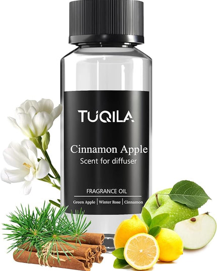Cinnamon pple Essential Scent Oil - 120ML Waterless Diffuser Oil for Cold Air Diffusers, Luxury Home Fragrance Oils, Natural Flavor Aromatherapy Oils for Spa, Office, Long-Lasting Refill