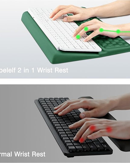 Ospelelf Keyboard Wrist Rest Pad, Comfy Ergonomic Keyboard Stand Riser Holder, Computer Wrist Support Cushion forTyping, Green