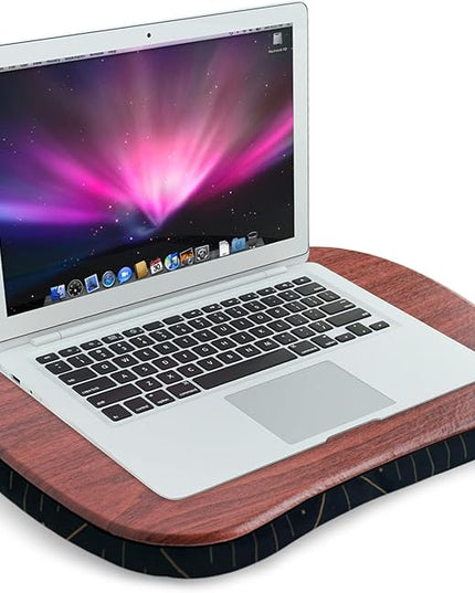 Jasenna Lap Laptop Desk - Portable Lap Desk with Pillow Cushion, Fits up to 15.6 inch Laptop for Home Office Students Use as Computer Laptop Stand, Book Tablet(1-Dark Brown)