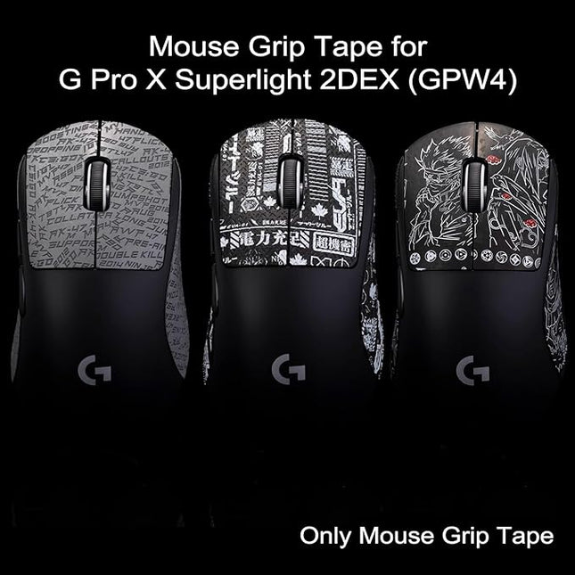 Grip Tape for logitech G Pro X Superlight 2 DEX (GPW4) - Anti-Slip,Enhanced Control, Sweat Resistance,Improves FPS Gaming Grip & Mouse Protection [Pre-Cut] EVA White Purple 0.5mm