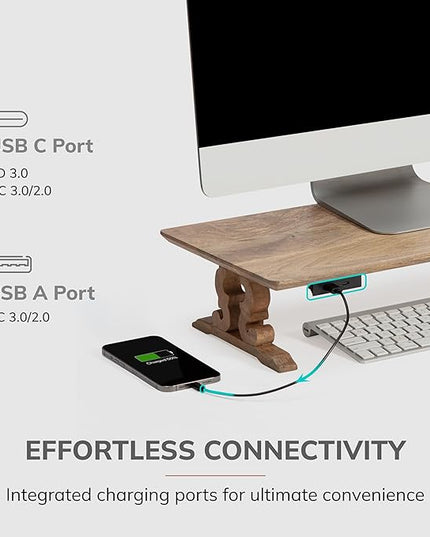 Anji Mountain Monitor Stand - Desktop Organizer & Laptop Riser, Ergonomic Monitor Riser, Space-Saving Monitor Stand for Desk, Durable Construction, Easy Assembly, Ideal for Home & Office