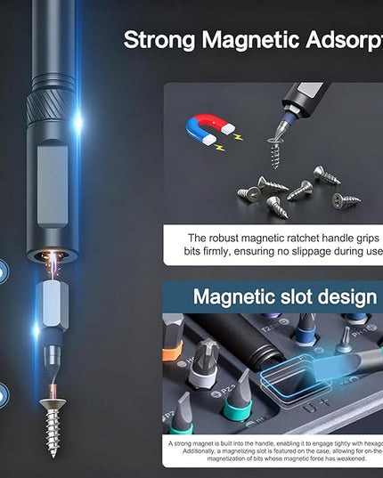 Nizekopen 42 - in - 1 Magnetic Screwdriver Set: DIY Ratchet with Detachable Handle. Multi - bit Drive. Compact, Portable Tool Kit for Computer, Bicycle, Furniture Repair