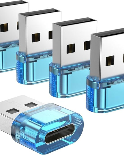 Fidioto USB Male to Type C Adapter 5 Packs,USB to USB C Super Fast Charging Transfer and OTG Function, A to C Adapter Compatible with iPhone15/16/17 Plus Pro Max/iPad Pro Air 4 Mini 6 etc