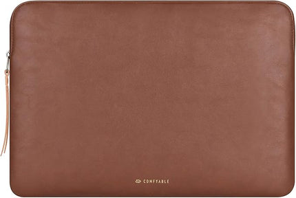 Comfyable Slim Protective Laptop Sleeve Compatible with 13/13.3/14 Inch MacBook Air & MacBook Pro, Mac Travel Case, Laptop Pouch, Slim PU Leather Cover M5/M4/M3/M2/M1 2025-2021, Brown