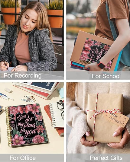 God's Got Big Plans for You Spiral Notebook, Inspirational Work Anniversary Promotion Resignation Gifts for Women Colleagues Boss Leader, Religious Prayer Journal for Women Friends Sister BFF