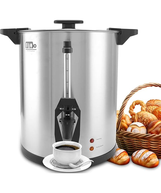45 Cup 8L/2.11Gallon Commercial Coffee Urn, Festa Essential 950W Large Percolate Coffee Maker, Hot Beverage dispenser With Double Dripless Faucet,Quick-Brewing Hot Water Urn for Catering,Home,Events