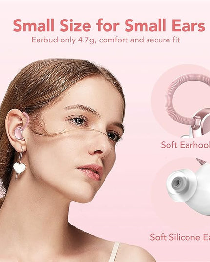 KT1 Wireless Earbuds, Sports Bluetooth Headphones, 120Hrs Playtime Ear Buds for Small Ear, IPX7 Waterproof Running Headphones, Deep Bass, Over Ear Sport Wireless Bluetooth Earphones for Android iOS