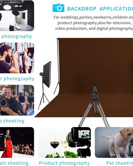 ISSUNTEX 5X7 ft/1.5X2.1 Meters Brown Background Photo Backdrop, Photo Studio, Collapsible High Density Screen for Video Photography and Television