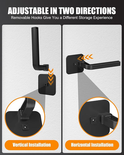 Hat Rack for Hat Storage (12-Pack), Multi-Purpose Hat Organizer, Strong Adhesive Hat Hooks for Wall Hat Organizer for Baseball Caps, Two Mounting Options Hat Hook, Black