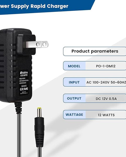 molshine (6.6ft Cable 12V AC DC Adapter Compatible DYMO 1758460 LabelManager 260P LM-260P (1754490) 280 LM-280 (1815990) 360D LM-360D (1754488) 420P LM-420P (1768815) Power Supply Rapid Charger