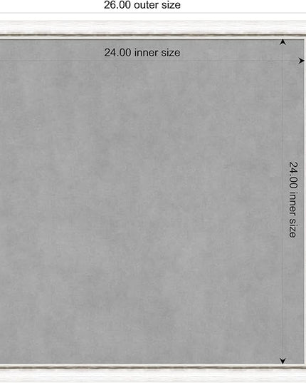 Amanti Art White Framed Magnetic Board 26x26 Medium Vision Board for use with Magnets, 100% Metal Sheet to Display Items as Office Decor or for Home Organization in mudroom, Kitchen or Kids Room