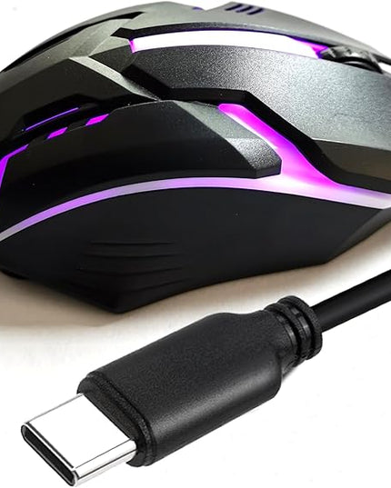 Long USB C Mouse 50FT, High Performance Wired Mouse - USB Mouse for Windows PC Desktop, Laptop, Notebook, Mac, computerand Chromebook, for Righty or Lefty Use