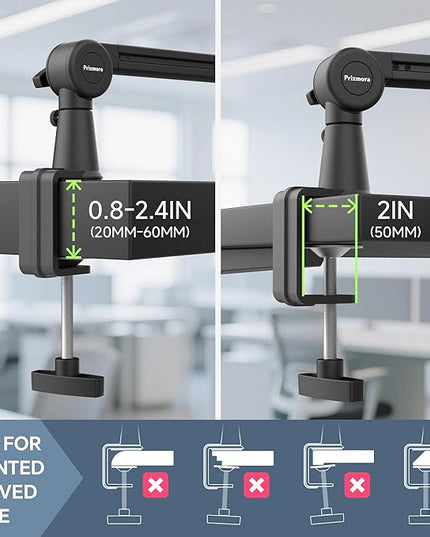 Mic Arm, Premium Microphone Boom Arm with Cable Management, 360°Rotatable Boom Arm, Mic Boom Arm for Streaming, Gaming, Podcasts, Home Office, Recording