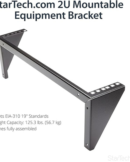 StarTech.com 2U Vertical Wall Mount Patch Panel Bracket - Steel Rack Mount Bracket w/Hardware for 19" Network, Server and Data Equipment , TAA (RK219WALLV)