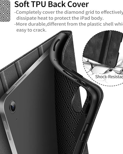 H HOLIMET Case for iPad Air 11 inch 2025 M3, iPad Air 4th/5th/6th Generation 10.9 Inch with Pencil Holder Pocket Typing Angle Auto Sleep/Wake Muti-Stand Vegan Leather