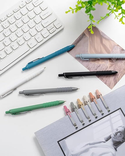 Aisibeiger Ballpoint Pens Black Ink Ball Point Pen with Super Soft Grip Medium Point 1.0mm Office Pens (Silver 12-count)