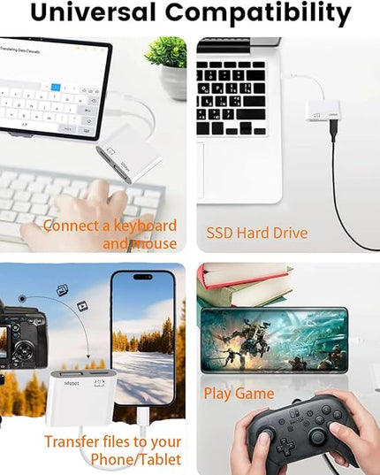 [Apple MFi Certified] USB-C to USB Adapter for iPhone 17/16/15, 10Gbps USB-C Male to USB 3.2 Female OTG, 3 in 1 Audio Cable 60W PD Charging Port and Data Transfer, Compatible with MacBook Pro Air