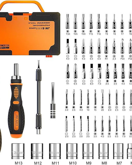 Precision Ratchet Screwdriver Set, JAKEMY 69 in 1 Household Screwdriver Home Repair Tool Kit, Disassemble Magnetic Rotating Ratchet Screwdriver Kit for Furniture/Car/Computer/Electronics Maintenance
