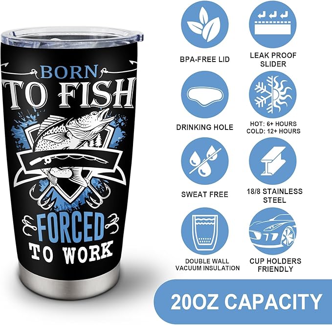 Fishing Gifts for Men, Unique Fishing Gifts for Dad/Grandpa/Boys, Gift for Fisherman, Dad/Papa Fisherman Present, Birthday Present for Mens Who Love to Fish Tumbler 20oz
